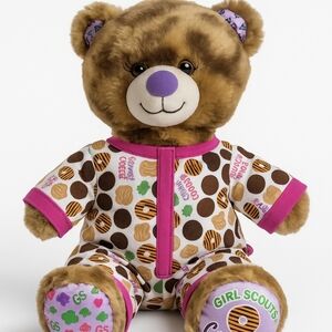 Build-A-Bear Girl Scouts Coconut Caramel Bear With Sleeper Plush 16” Retired